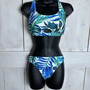 NEW Sunsets Seascape 2 Piece Bra Sized Bikini Top D Cup & Hipster‎ Bottom Sz XL